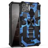 Camouflage Armor Shockproof TPU + PC Magnetic Protective Case with Holder For iPhone 12 / 12 Pro(Dark Blue)