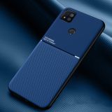 For Xiaomi Redmi 9C Classic Tilt Strip Grain Magnetic Shockproof PC + TPU Case(Blue)