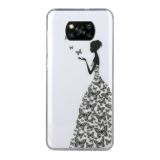 For Xiaomi Poco X3 Coloured Drawing Pattern Transparent TPU Protective Case(Butterfly Girl)