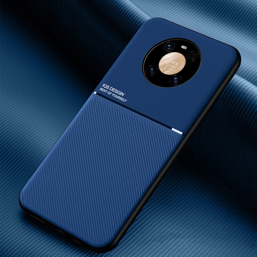 For Huawei Mate 40 Pro Classic Tilt Strip Grain Magnetic Shockproof PC + TPU Case(Blue)
