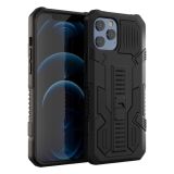 Vanguard Warrior All Inclusive Double-color Shockproof TPU + PC Protective Case with Holder For iPhone 12 mini(Black)