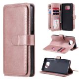 For Xiaomi Poco X3 NFC Multifunctional Magnetic Copper Buckle Horizontal Flip Leather Case with Bracket & 10 Card Slots & Wallet & Photo Frame(Rose Gold)