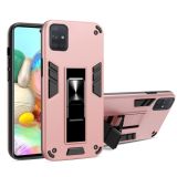 For Samsung Galaxy A51 2 in 1 PC + TPU Shockproof Protective Case with Invisible Holder(Rose Gold)