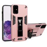 For Samsung Galaxy S20 Plus 2 in 1 PC + TPU Shockproof Protective Case with Invisible Holder(Rose Gold)
