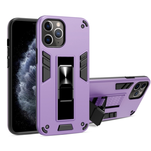 2 in 1 PC + TPU Shockproof Protective Case with Invisible Holder For iPhone 11 Pro Max(Purple)