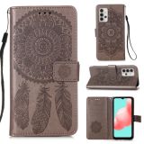 For Samsung Galaxy A32 5G Dream Catcher Printing Horizontal Flip Leather Case with Holder & Card Slots & Wallet & Lanyard(Grey)