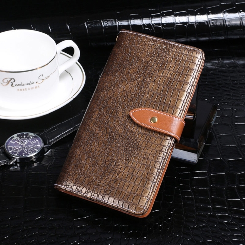 For Alcatel 1B 2020 idewei Crocodile Texture Horizontal Flip Leather Case with Holder & Card Slots & Wallet(Ebony Gold)