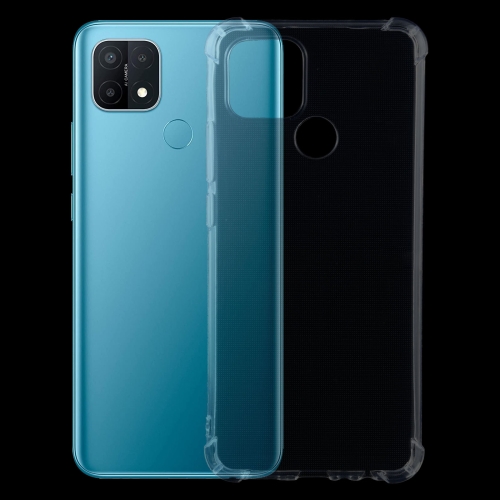 For OPPO A15 Four-Corner Shockproof Ultra-thin TPU Case(Transparent)