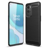 For OnePlus 9 Pro Brushed Texture Carbon Fiber TPU Case(Black)