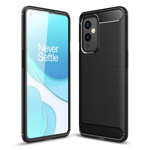 For OnePlus 9 Brushed Texture Carbon Fiber TPU Case(Black)
