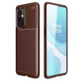 For OnePlus 9 Carbon Fiber Texture Shockproof TPU Case(Brown)