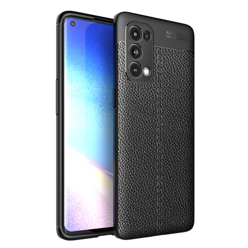 For OPPO Reno5 Pro 5G Litchi Texture TPU Shockproof Case(Black)