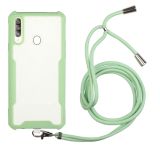 For Samsung Galaxy A20s Acrylic + Color TPU Shockproof Case with Neck Lanyard(Avocado)