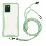 For Samsung Galaxy A71 Acrylic + Color TPU Shockproof Case with Neck Lanyard(Avocado)