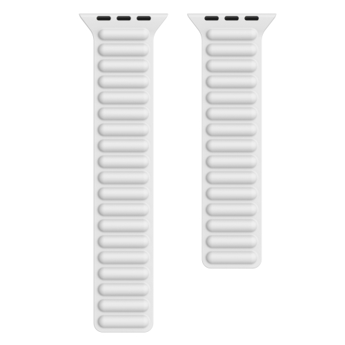 Silicone Magnetic Chain Watchband For Apple Watch Series 6 & SE & 5 & 4 44mm / 3 & 2 & 1 42mm(White)