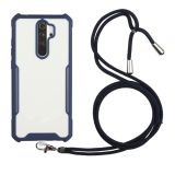 For Xiaomi Redmi 9 / 9 Prime Acrylic + Color TPU Shockproof Case with Neck Lanyard(Dark Blue)