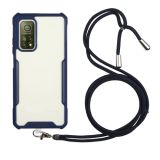 For Xiaomi Mi 10T / 10 Pro / Redmi K30S Acrylic + Color TPU Shockproof Case with Neck Lanyard(Dark Blue)