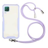 For Huawei P40 Lite / nova 6 SE Acrylic + Color TPU Shockproof Case with Neck Lanyard(Purple)