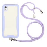 For Huawei Y5 (2019) / Honor 8S Acrylic + Color TPU Shockproof Case with Neck Lanyard(Purple)