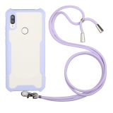 For Huawei Y6 Prime (2019) / Y6s Acrylic + Color TPU Shockproof Case with Neck Lanyard(Purple)