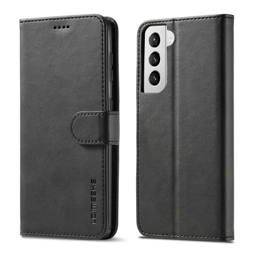For Samsung Galaxy S21+ 5G LC.IMEEKE Calf Texture Horizontal Flip Leather Case with Holder & Card Slots & Wallet(Black)