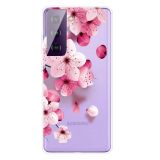 For Samsung Galaxy S21+ 5G Colored Drawing Pattern Highly Transparent TPU Protective Case(Cherry Blossoms)