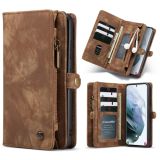 For Samsung Galaxy S21 Ultra 5G CaseMe Detachable Multifunctional Horizontal Flip Leather Case