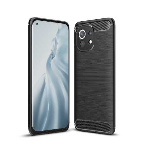 For Xiaomi Mi 11 Brushed Texture Carbon Fiber TPU Case(Black)