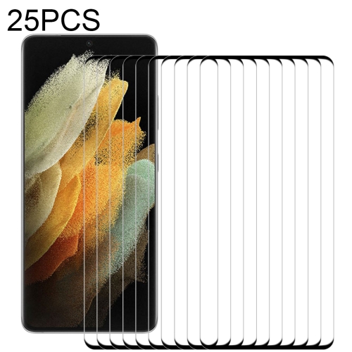 For Samsung Galaxy S21 Ultra 5G 25 PCS 3D Curved Edge Full Screen Tempered Glass Film
