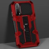 For Huawei Y7a / P Smart 2021 Vanguard Warrior All Inclusive Double-color Shockproof TPU + PC Protective Case with Holder(Red)