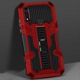 For Motorola Moto E (2020) Vanguard Warrior All Inclusive Double-color Shockproof TPU + PC Protective Case with Holder(Red)