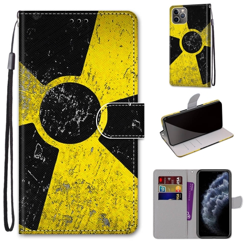 Coloured Drawing Cross Texture Horizontal Flip PU Leather Case with Holder & Card Slots & Wallet & Lanyard For iPhone 11 Pro(Yellow Black Logo)