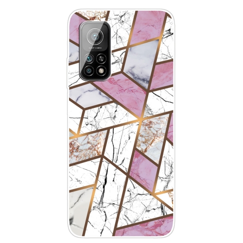 For Xiaomi Mi 10T 5G / 10T Pro 5G Marble Pattern Shockproof  TPU Protective Case(Rhombus White Purple)