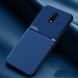 For OnePlus 7 Classic Tilt Strip Grain Magnetic Shockproof PC + TPU Case(Blue)