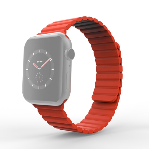 Mutural Liquid Magnetic Watchband For Apple Watch Series 6 & SE & 5 & 4 40mm / 3 & 2 & 1 38mm(Red)