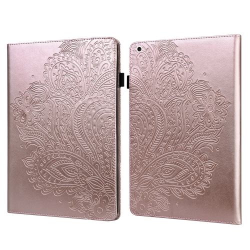 Peacock Embossed Pattern TPU + PU Horizontal Flip Leather Case with Holder & Card Slots & Wallet & Sleep / Wake-up Function For iPad 10.2 / 10.2 (2020)(Rose Gold)
