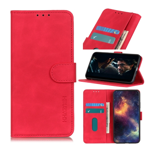 For OPPO Reno5 5G / Find X3 Lite KHAZNEH Retro Texture PU + TPU Horizontal Flip Leather Case with Holder & Card Slots & Wallet(Red)