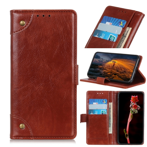 For OPPO Reno5 5G / Find X3 Lite Copper Buckle Nappa Texture Horizontal Flip Leather Case with Holder & Card Slots & Wallet(Brown)