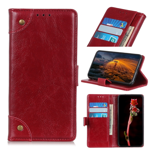 For OPPO Reno5 Pro+ 5G / Find X3 Neo Copper Buckle Nappa Texture Horizontal Flip Leather Case with Holder & Card Slots & Wallet(Wine Red)