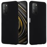 For Xiaomi Poco M3 Pure Color Liquid Silicone Shockproof Full Coverage Case(Black)