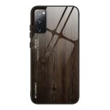 For Samsung Galaxy S20 FE Wood Grain Glass Protective Case(M01)