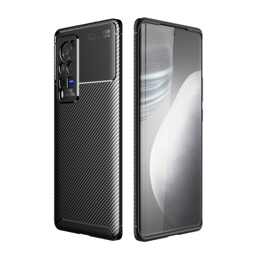 For Vivo X60 Pro Carbon Fiber Texture Shockproof TPU Case(Black)