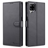 For Samsung Galaxy A12 AZNS Calf Texture Horizontal Flip Leather Case with Holder & Card Slots & Wallet & Photo Frame(Black)