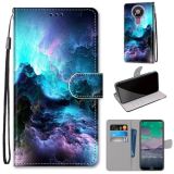 For Nokia 3.4 Coloured Drawing Cross Texture Horizontal Flip PU Leather Case with Holder & Card Slots & Wallet & Lanyard(Colorful Clouds)