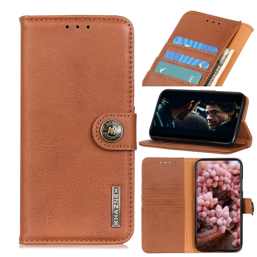 For Xiaomi Mi 11 KHAZNEH Cowhide Texture Horizontal Flip Leather Case with Holder & Card Slots & Wallet(Brown)
