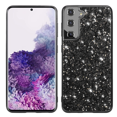 For Samsung Galaxy S21 Plus 5G Glitter Powder Shockproof TPU Protective Case(Black)