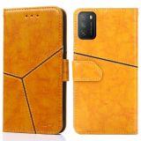 For Xiaomi Poco M3 Geometric Stitching Horizontal Flip TPU + PU Leather Case with Holder & Card Slots & Wallet(Gold)