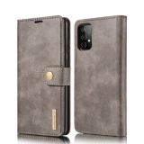For Samsung Galaxy A52 5G / 4G DG.MING Crazy Horse Texture Flip Detachable Magnetic Leather Case with Holder & Card Slots & Wallet(Grey)