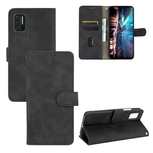 For UMIDIGI A7S Solid Color Skin Feel Magnetic Buckle Horizontal Flip Calf Texture PU Leather Case with Holder & Card Slots & Wallet(Black)