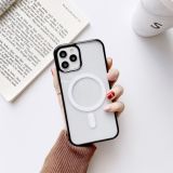 Clear PC + TPU Full Coverage Shockproof Magnetic Magsafe Case For iPhone 11(Black)